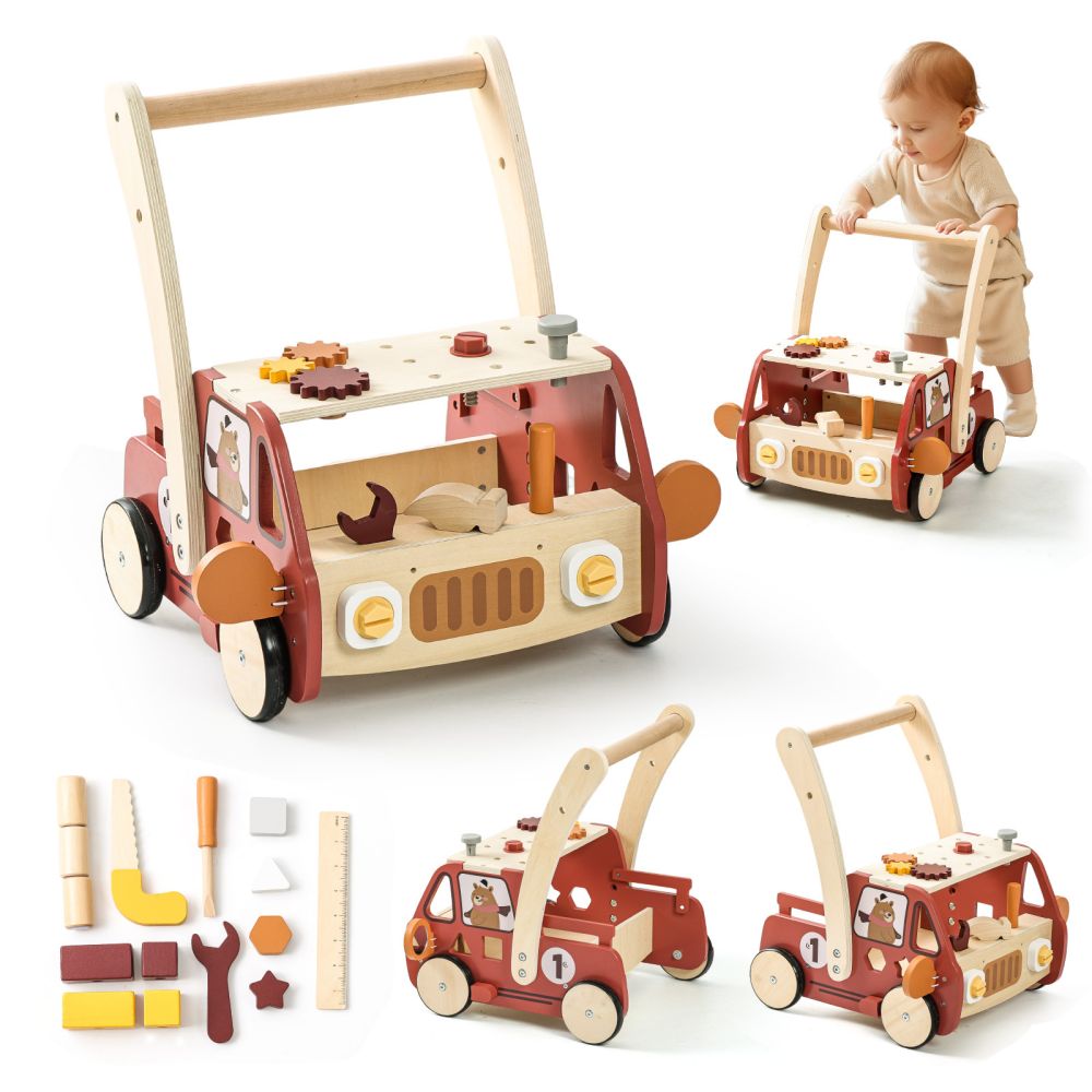Baby Walker Toy, Multifunctional, Anti-Rollover, Building Block Cart