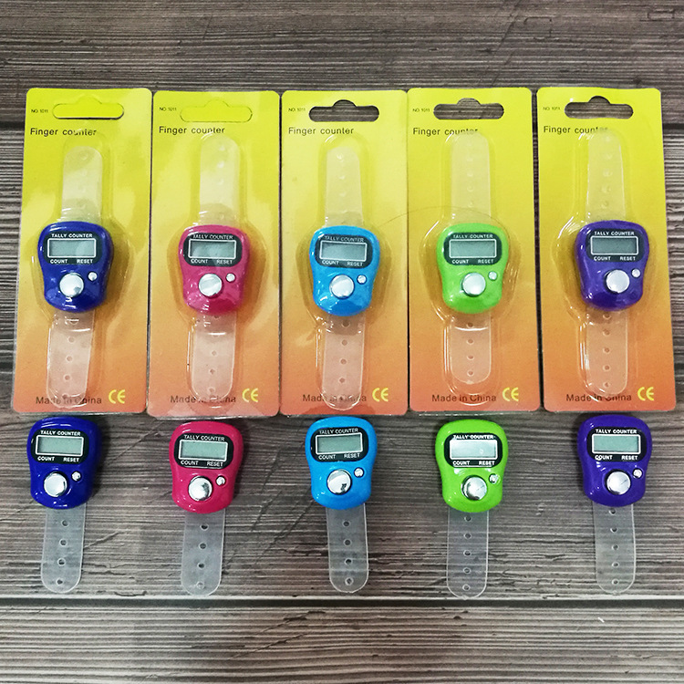 Digitaler Haushaltszähler, LED-Zähler, Fingerring-Zähler mit Knopf