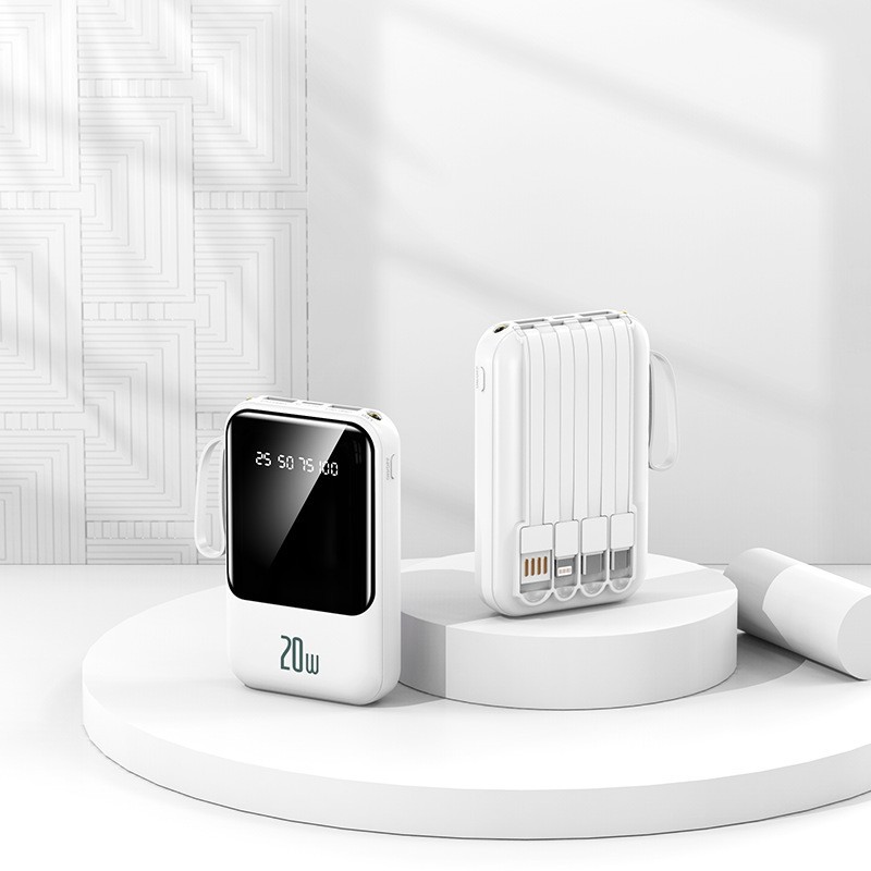 Powerbank großer Kapazität Schnellladen 20000mAh mit integriertem Kabel kompakt tragbar mobile Stromquelle Geschenkdruck mit Logo - 7