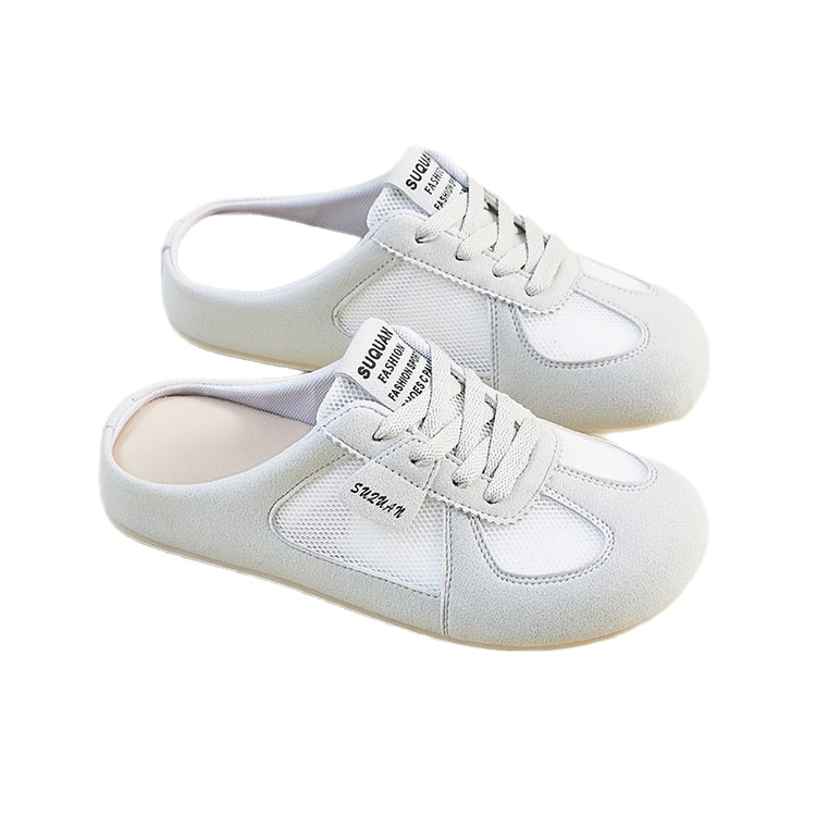 Neue grenzüberschreitende atmungsaktive modische Damenschuhe, bequem für die Arbeit, Slip-on-Schuhe, vielseitig kombinierbar, Halbpantoffeln, lässige Brettschuhe, Hausschuhe