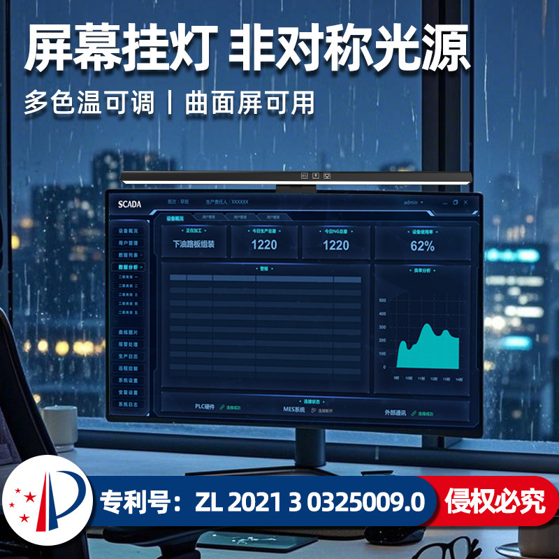 Cross-border bestselling dimmable blue light reducing asymmetric eye protection LED desk lamp computer lamp monitor screen hanging lamp