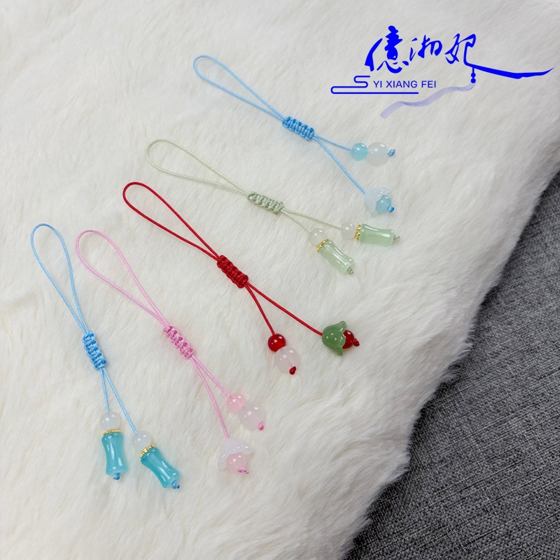 10B-5/6 Handmade Woven Rope Bag Decoration with Acrylic Pendant