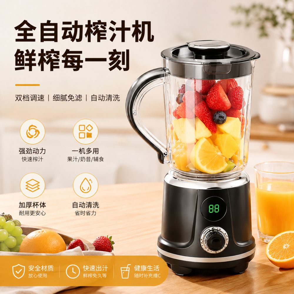 Portable Wireless Fully Automatic Juicer with Large Capacity Blender Cup