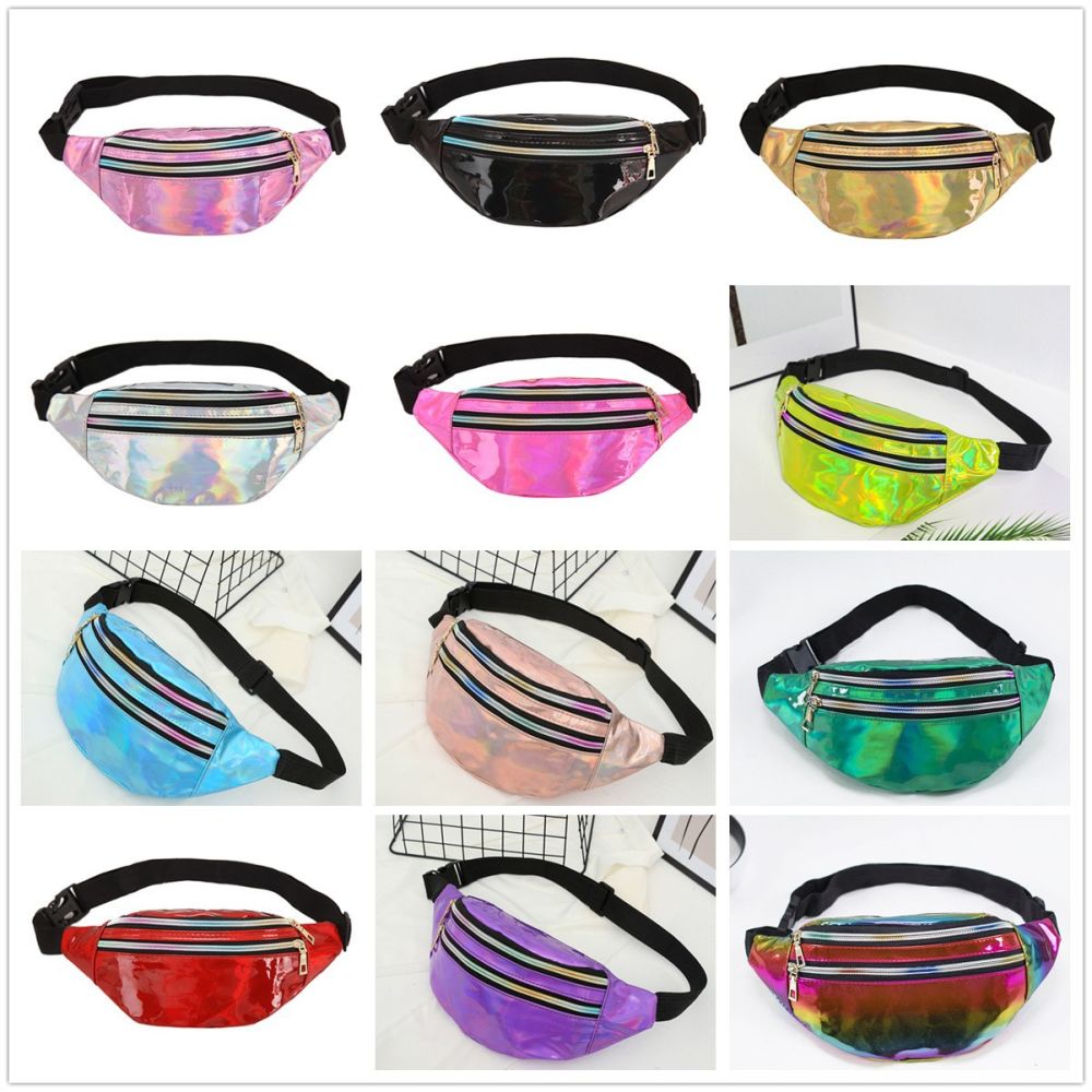 Women's Running Waist Bag with Laser Pattern and Reflective Details