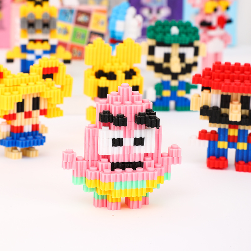 Mini Karikatür Figürü Lego Uyumlu Bloklar Masaüstü Dekorasyonu Mikro Parçacık Çocuk Montaj Oyuncağı Toptan