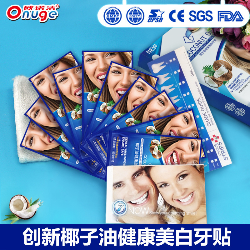 Teeth Whitening Strips, Coconut Flavour, 6HP