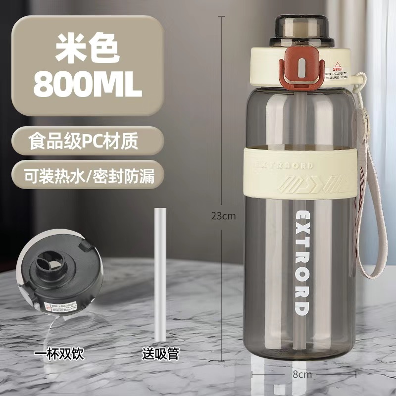 2026 Großvolumige Fitness-Sporttrinkflasche Großvolumiger Kunststoffbecher mit Pipette Outdoor-Reise-Kunststoffbecher Anpassbar - 8