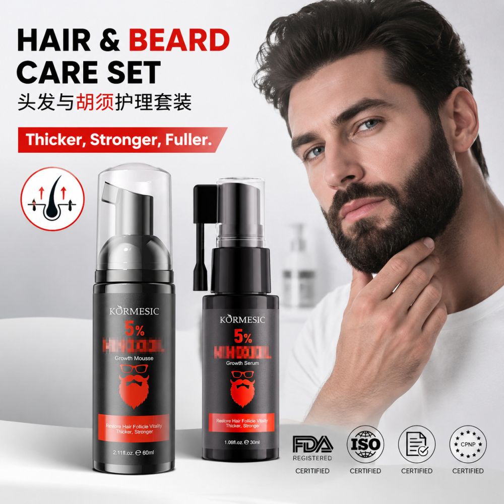 KORMESIC5%米诺头发和胡须生长精华头发护理serum oil英文包装