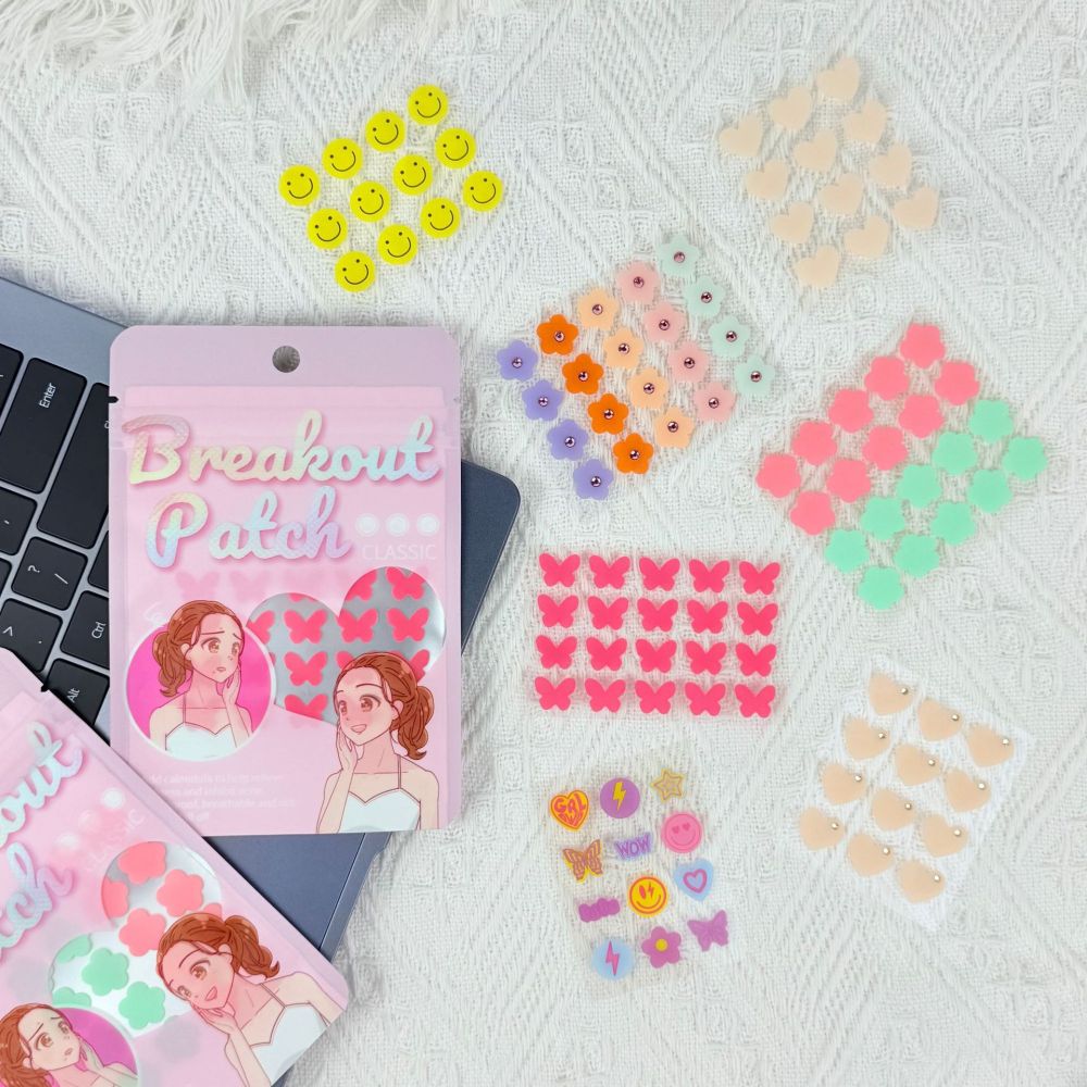 Bunte Muster-Pickelpflaster, schminkbar, Cartoon-Design, Eiterabsorbierend