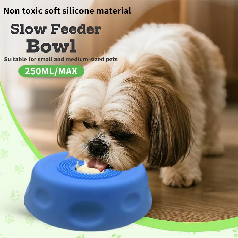Pet Slow Feeder Bowl, Anti-Slip Dog Lick Bowl for Liquid Food