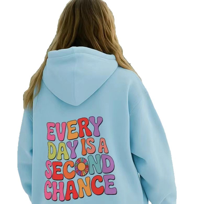 Cross-border foreign trade Amazon independent station spring/autumn new fashion letter print new style European and American women's printed hooded sweatshirt