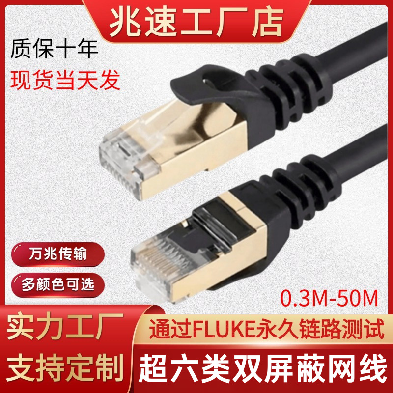 CAT6A SFTP Netzwerkkabel doppelt geschirmt, 10 Gbit/s, sauerstofffreies Kupfer