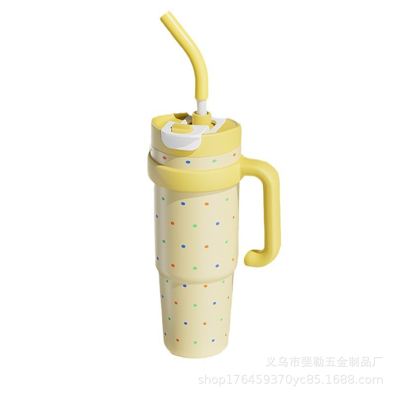 High-end 316 thermos cup, large capacity ice cup, straw cup, car cup, home office handle, cold water cup - 6