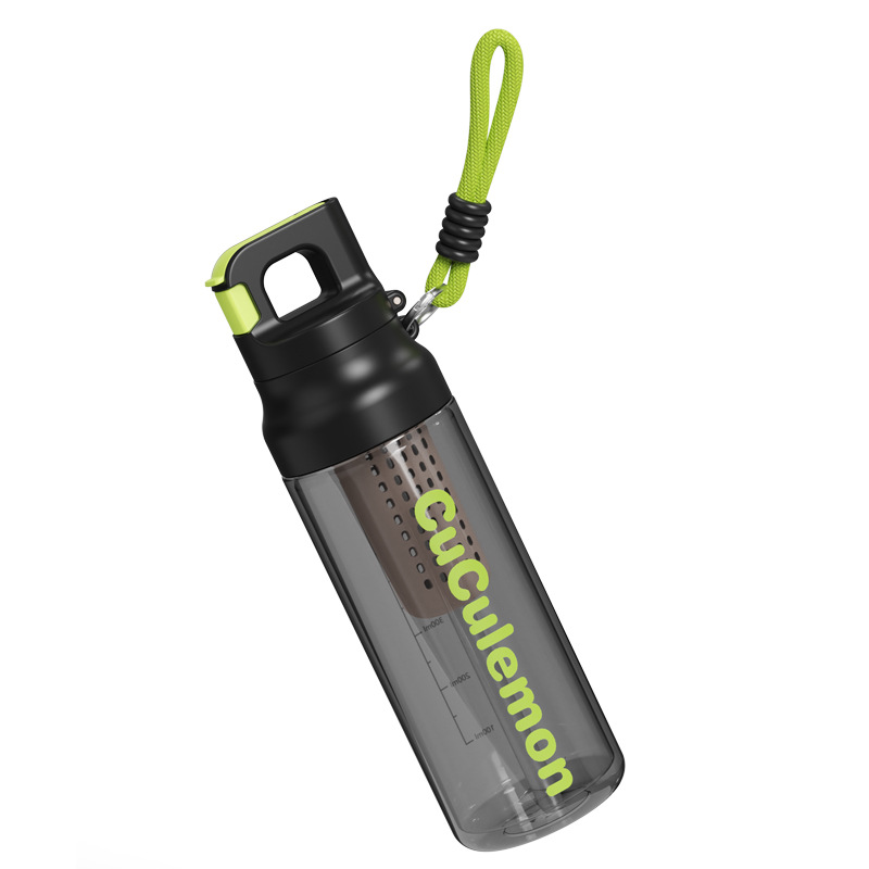 Basit Tasarımlı Büyük Kapasiteli Çift İçme Pipetli Plastik Bardak Spor Fitness Öğrenci Su Bardağı Outdoor Taşınabilir Elastik Kapak Kişisel Bardak Kadın - 6