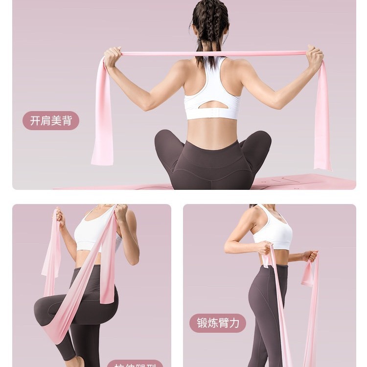Yoga TPE elastik bant lateks direnç bandı sırt açıcı fitness çekme bandı antrenman kadın hip lift germe çekme - 3