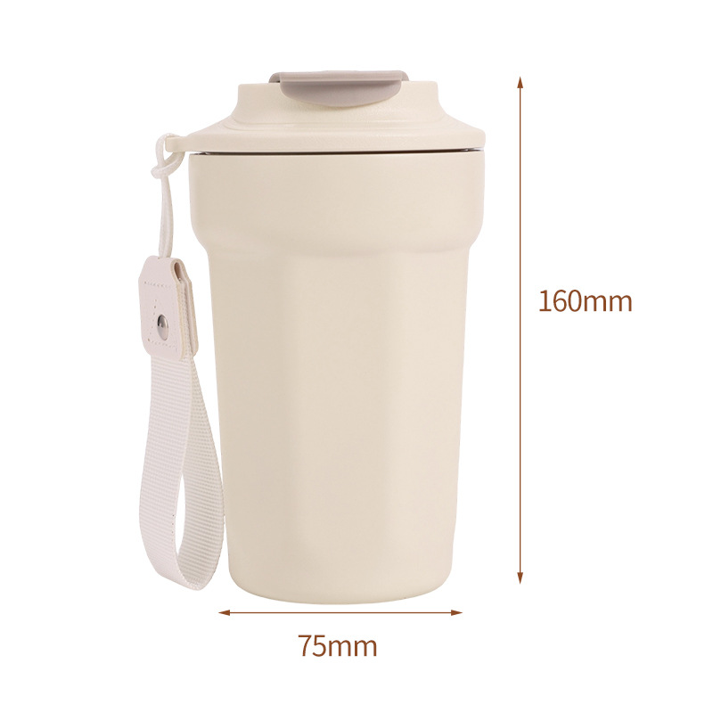 High-visibility 316 stainless steel thermos cup, octagonal coffee mug, portable rope, outdoor promotional gift, customizable water cup - 6