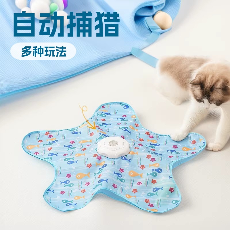 Automatic Cat Hunting Tunnel with Star Play Plate, Smart Cat Toy