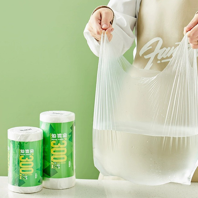 Kitchen food storage bag food-grade household vest-style plastic sealed disposable packaging bag refrigerator large roll hand-tearable sealed bag - 2