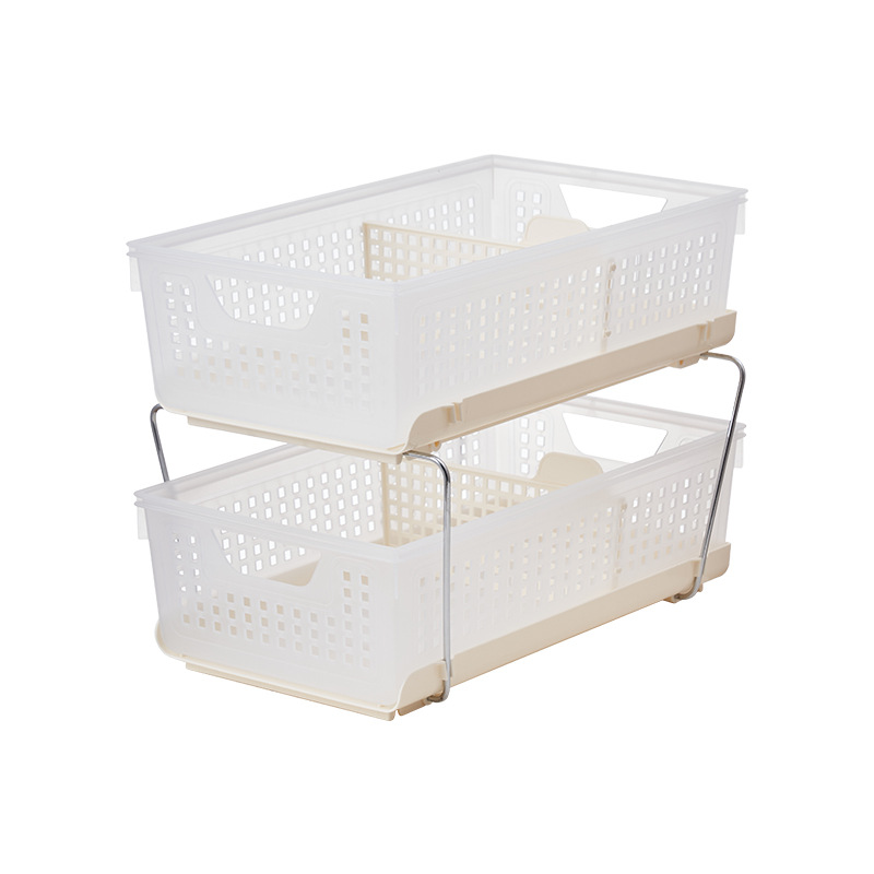 Pull-Out Stackable Hollow Storage Basket, Desktop Organizer for Dorm Desk
