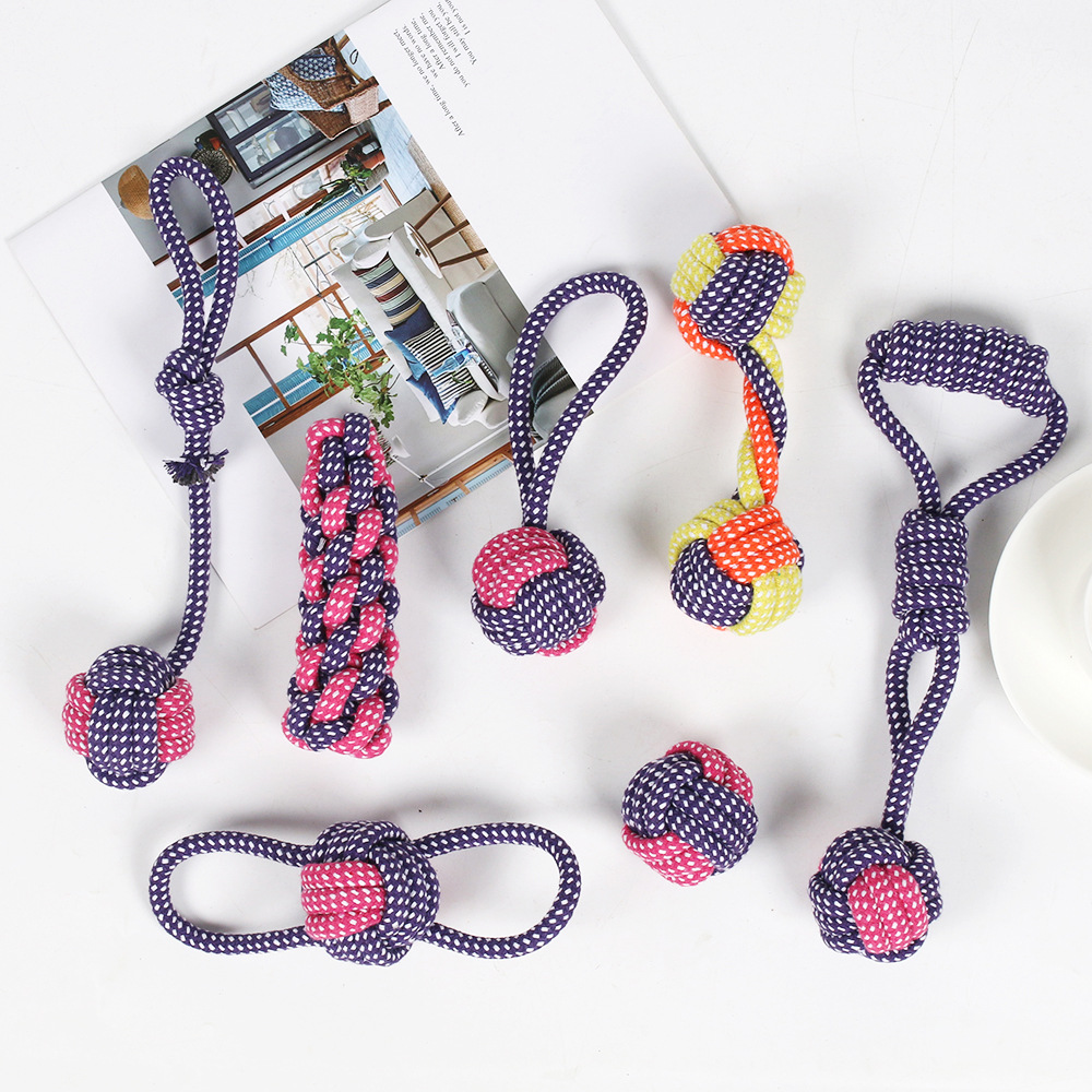 Bite-Resistant Knotted Cotton Rope Dog Toy