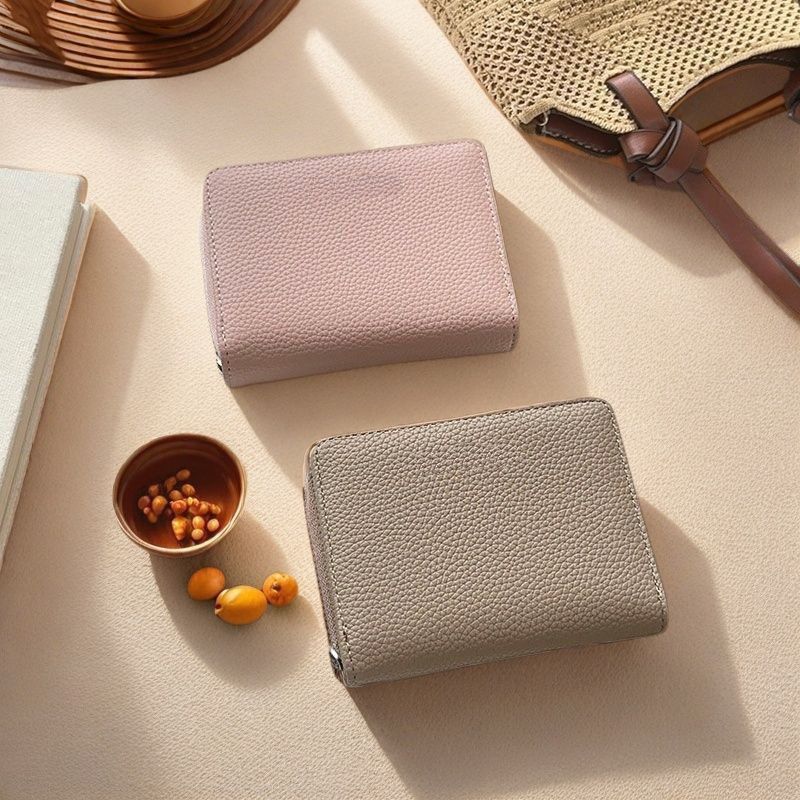 Slim Zipper Short Women's Bi-fold Minimalist Wallet