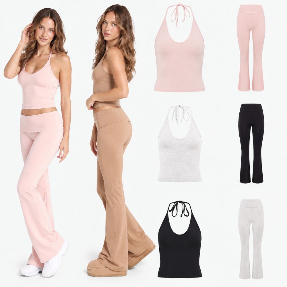 Women's Yoga Set Chest Pad High Waist Quick-Dry Flared Pants