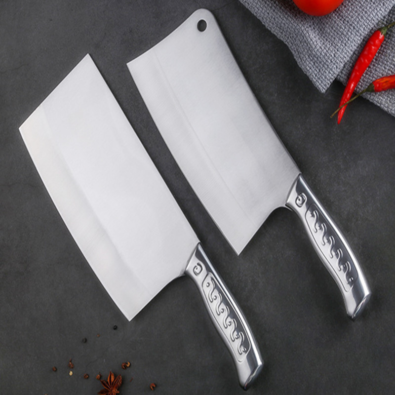 In-stock kitchen knife set stainless steel thickened slicing knife bone chopping knife set patterned handle home kitchen knife meat knife