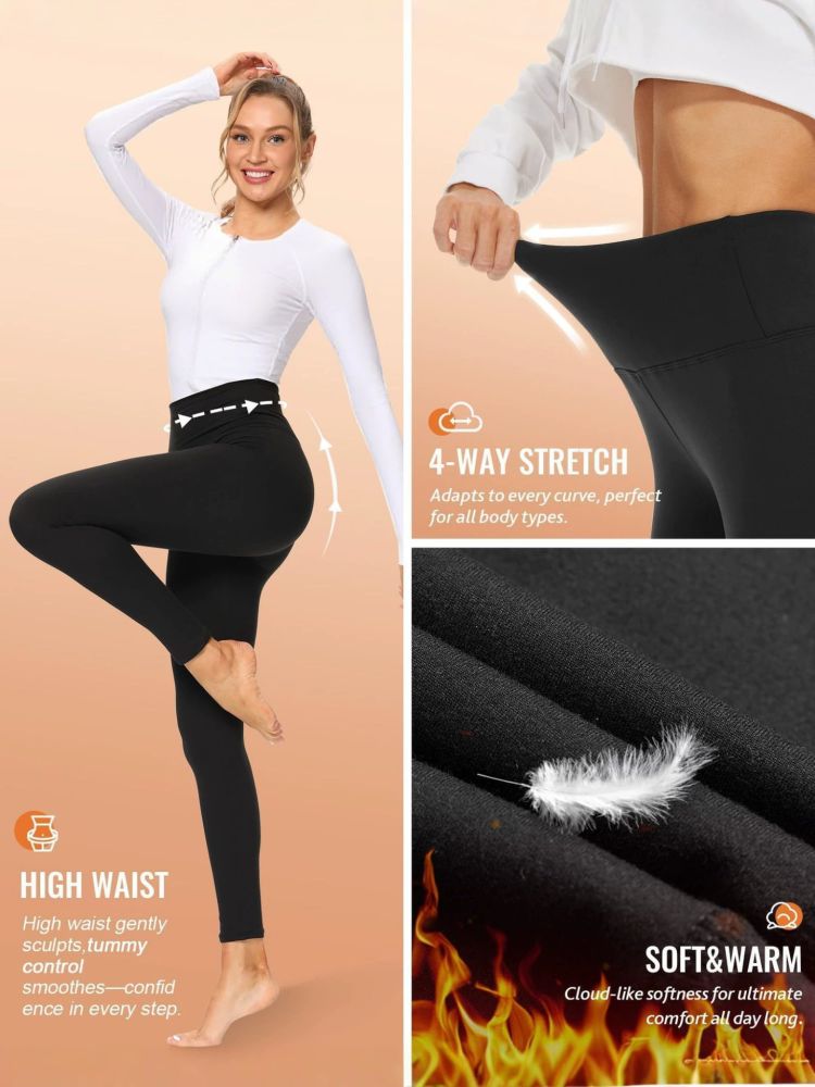 Gefütterte Shark-Leggings mit hohem Bund, hochelastische Damen-Yogahose