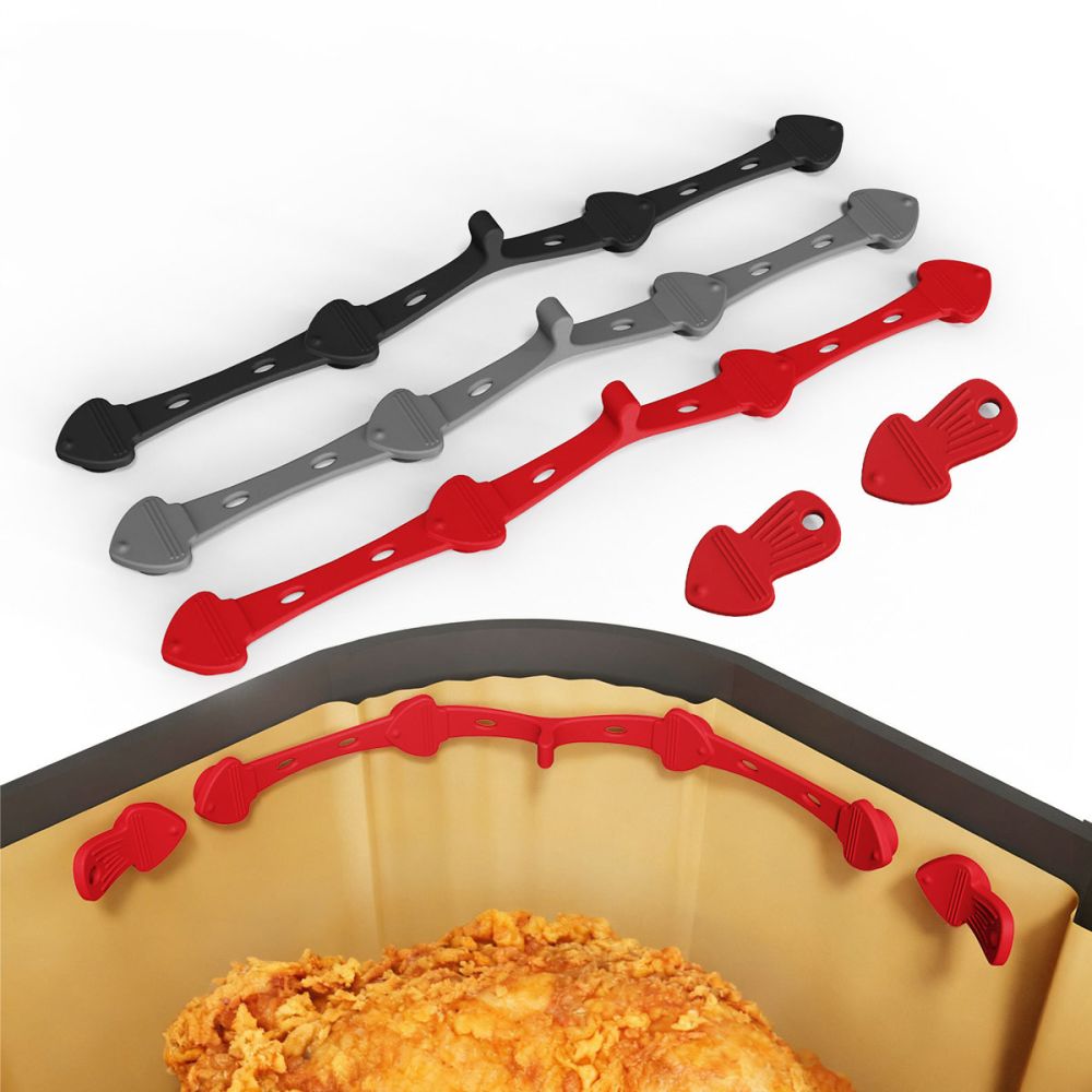 Grenzüberschreitender neuer Heißluftfritteusen-Magnet-Silikonriegel Heißluftfritteusen-Backpapierauskleidung temperaturbeständiger Magnetfesthalter - 5