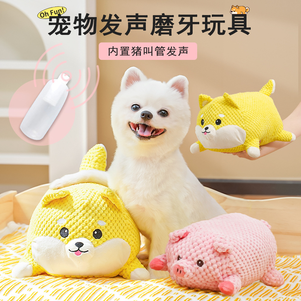 Büyük peluş köpek oyuncağı, sesli, Fransız bulldog ve corgi