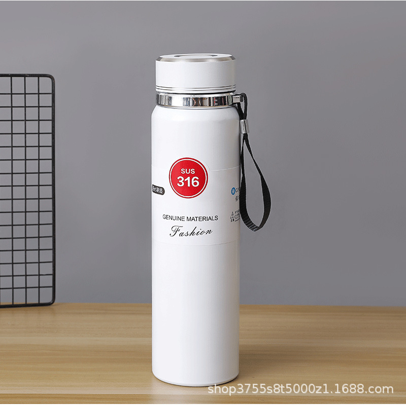 Cross-border Stainless Steel 304 Insulated Tumbler Business Large Capacity Outdoor Portable Shoulder Strap Sports Vacuum Flask Custom Logo Engraving - 7