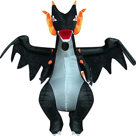 Karnaval ateş püskürten ejderha şişme kostüm, yetişkin cosplay - 1