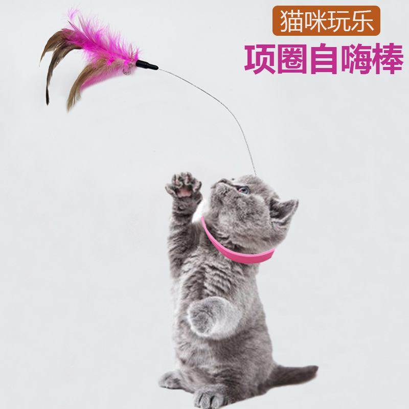 Cat Teaser Wand and Feather Bell Cat Toy Set - 1