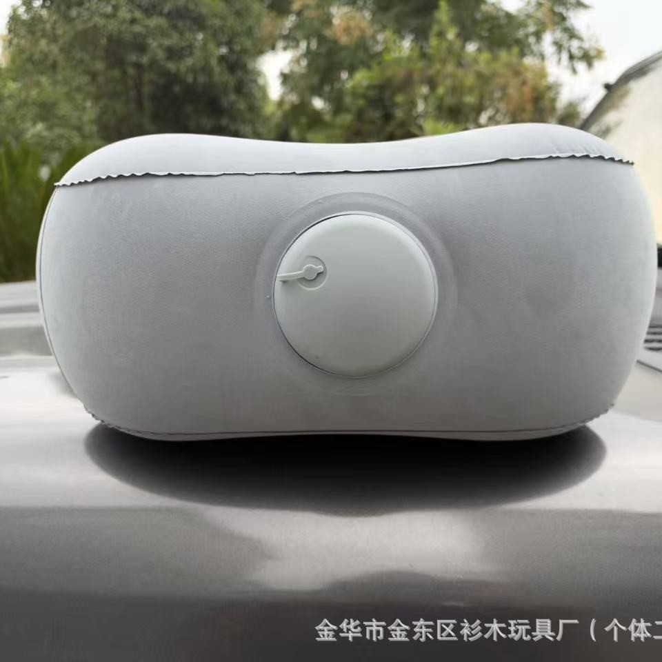 Press-to-inflate cushion seat pad, portable and lightweight