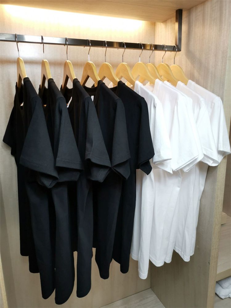 200 gr Japanese heavyweight pure cotton short sleeve unisex plain white men's blank t-shirt trend brand ins wholesale supply - 1
