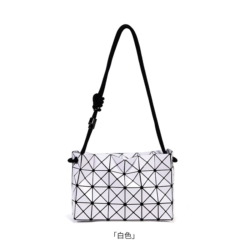 Zhai San Yi Sheng Tofu Bag 2024 Neues Modell Geometrisches Rautenmuster Kordelzugbeutel Modische und minimalistische Umhängetasche mit Tragegriff - 8