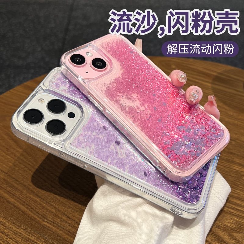TPU büyük delikli dekompresyon sıvı kum telefon kılıfı, Apple 17 Pro Max sıvı iPhone 16/14 koruyucu kılıf 15 için uygun.