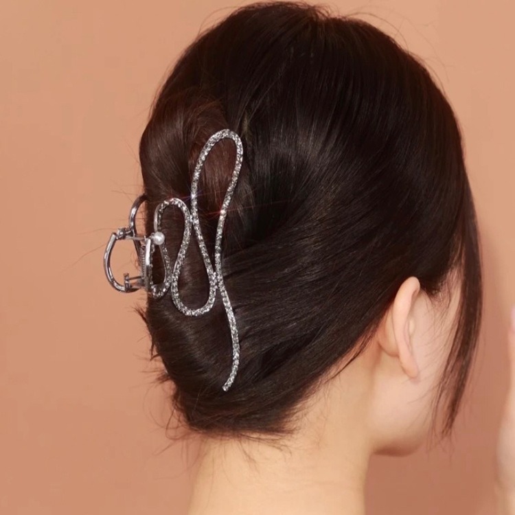 Premium geometric minimalist hair clip, large size hair clip for thick hair volume, back of head influencer hair clip, shark clip hair claw - 3