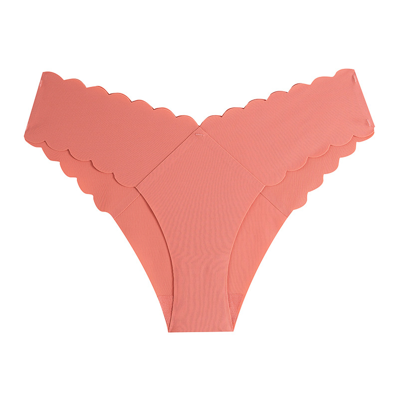 Women's Seamless Cotton Thong with V-Shaped Waistband