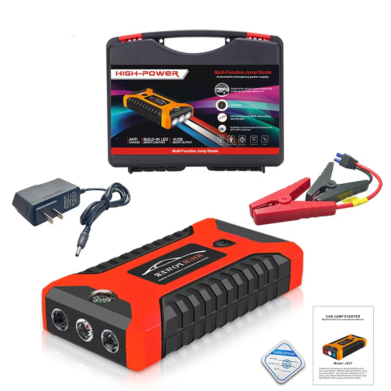 12V Portable Car Jump Starter with Air Compressor Emergency Start Power Bank Battery Booster