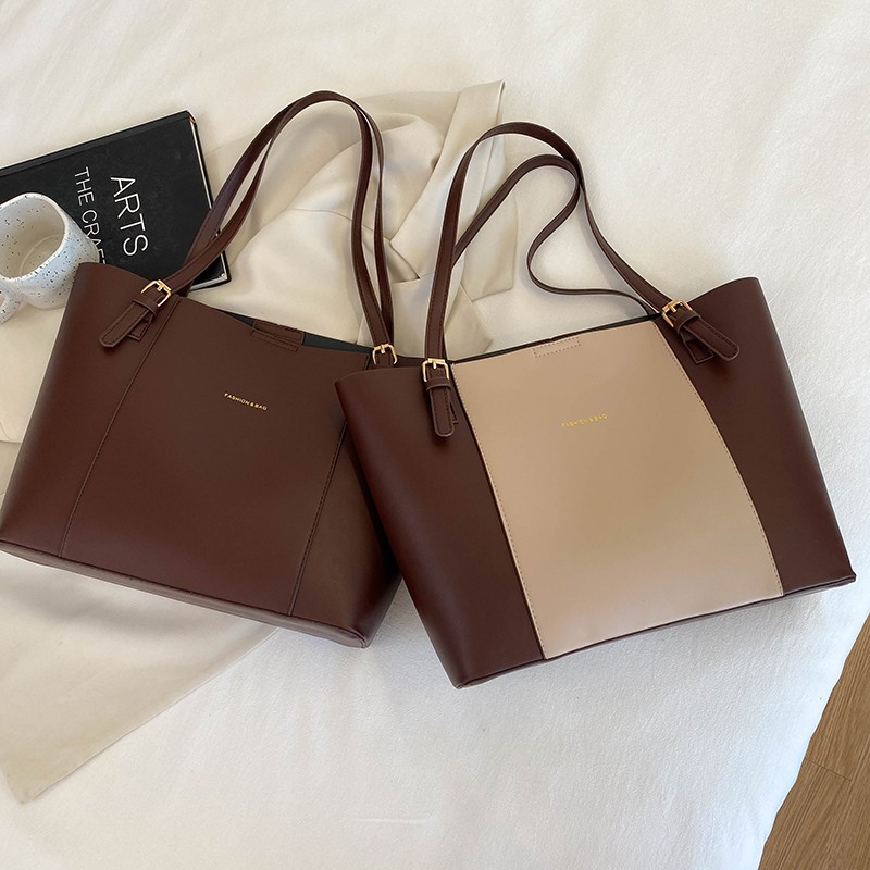 Carefully Selected Women's Shoulder Bag Large Atmospheric Commute Tote Bag Women's 2025 New Style Elegant Large Capacity Single Shoulder Hand Carry PU Tote Bag - 3