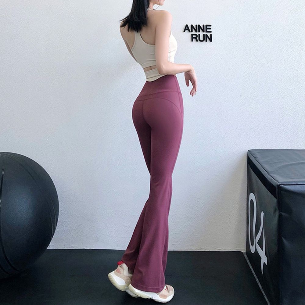 阔腿瑜伽裤女高腰提臀喇叭裤显瘦运动健身裤休闲裸感高弹跑步长裤