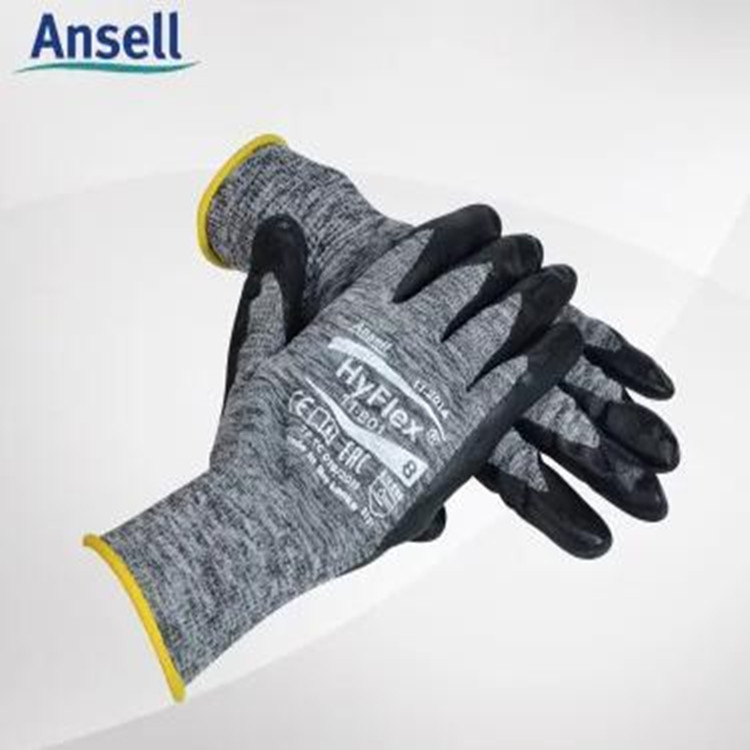ANSELL HyFlex 11-801 Koruyucu Eldiven, Avuç İçi Nitril Kaplamalı, Dayanıklı