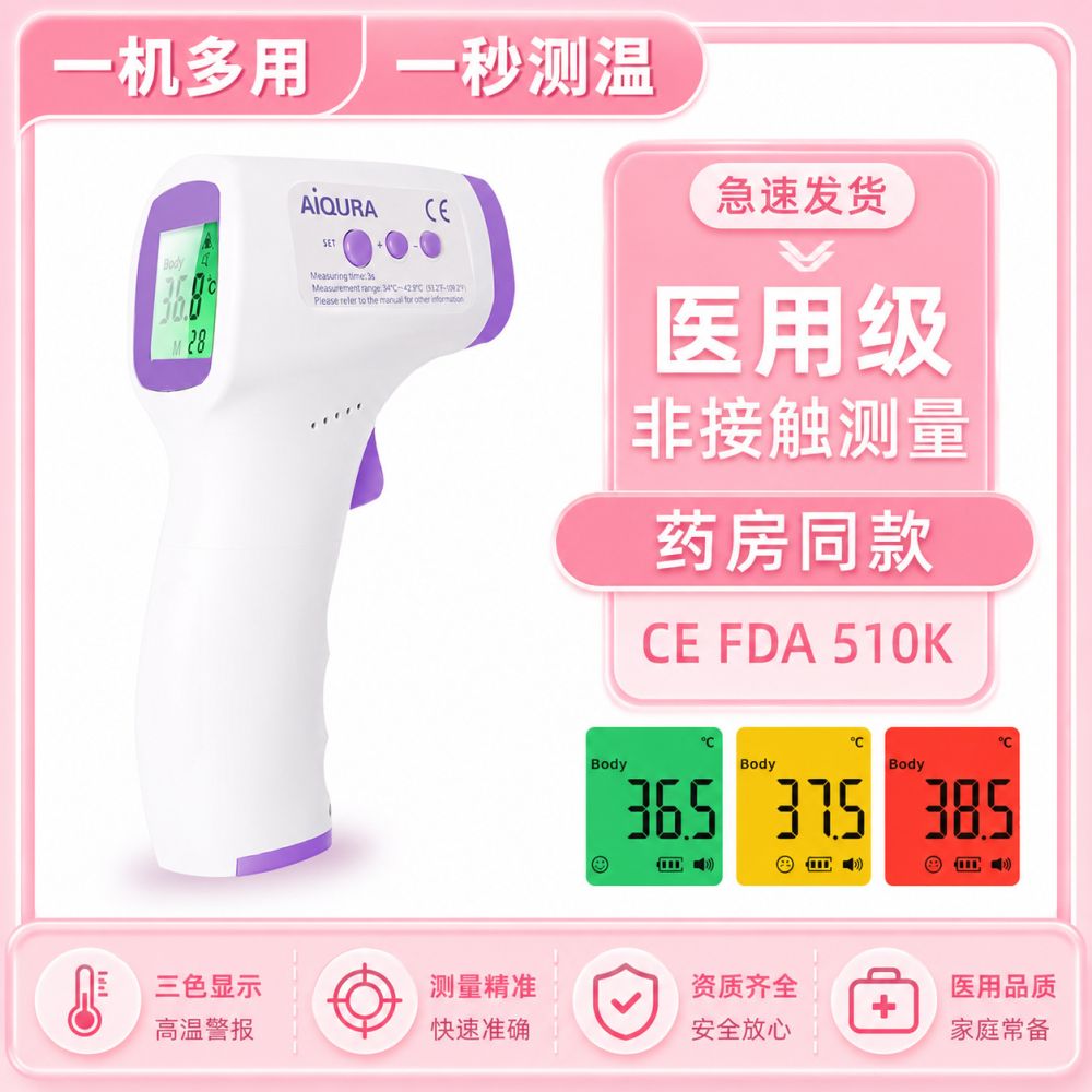 Non-Contact Infrared Forehead Thermometer, Portable Handheld Mini