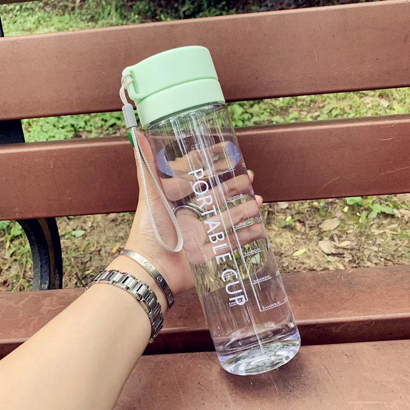 Su bardağı plastik bardak toptan spor su şişesi buzlu çift kapaklı yüksek görünüm büyük kapasiteli erkek ve kadın internet ünlü su bardağı öğrenci - 8