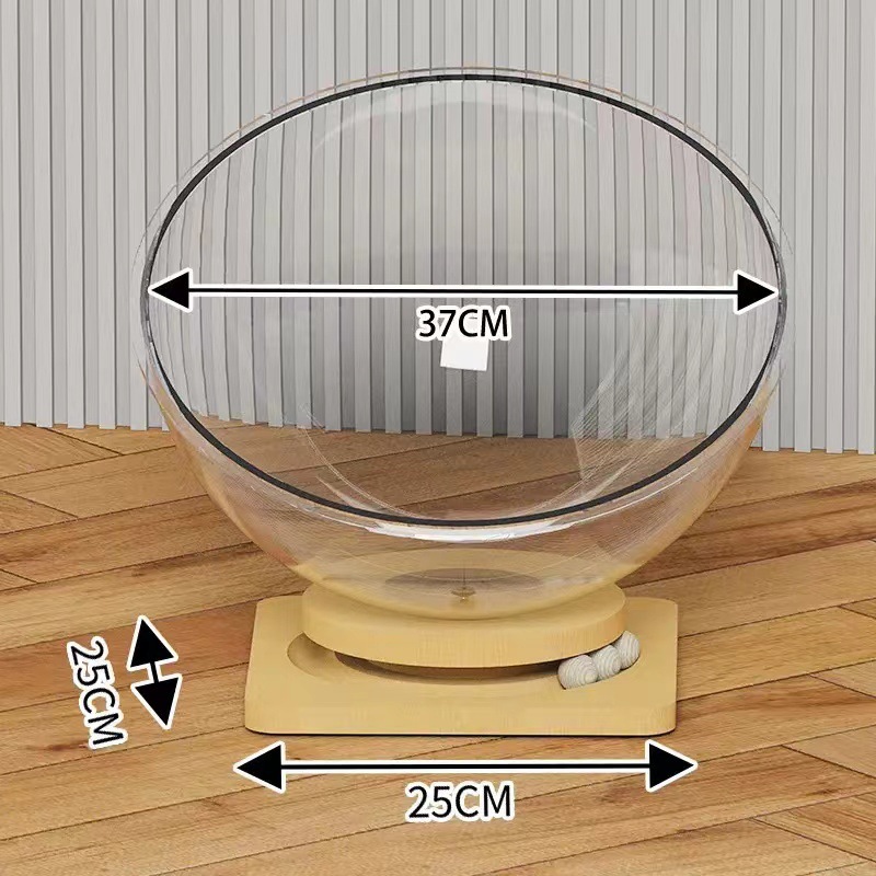 Space Capsule Cat Bed with Rotating Turntable, All-Season - 8