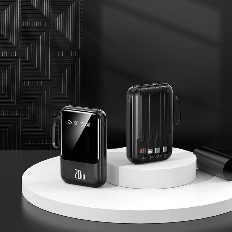 Powerbank großer Kapazität Schnellladen 20000mAh mit integriertem Kabel kompakt tragbar mobile Stromquelle Geschenkdruck mit Logo - 8