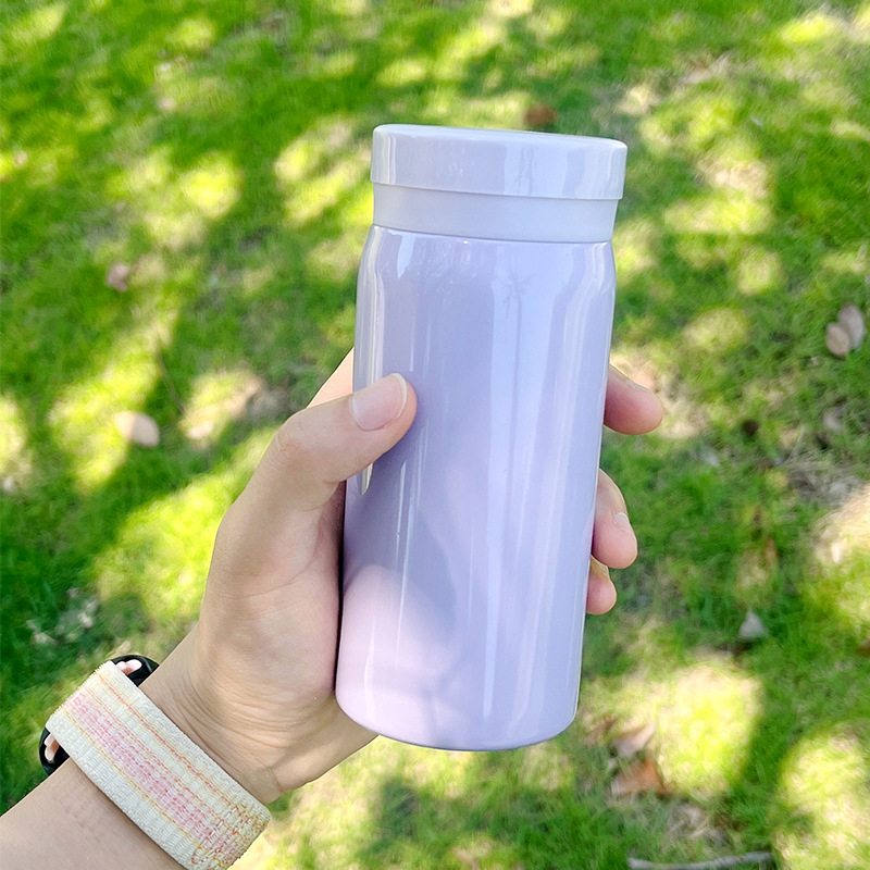 Isolierter Becher für Frauen, elegant und schlicht, tragbarer Mini-Edelstahl-Taschenbecher, Trinkflasche für Studenten, Outdoor-Sport, personalisierbar. - 5