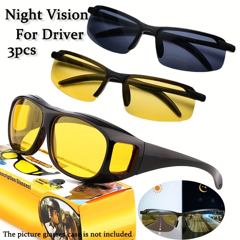 Multifunctional Day-Night Safety Glasses with Cycling Frame and Night Vision Overlay