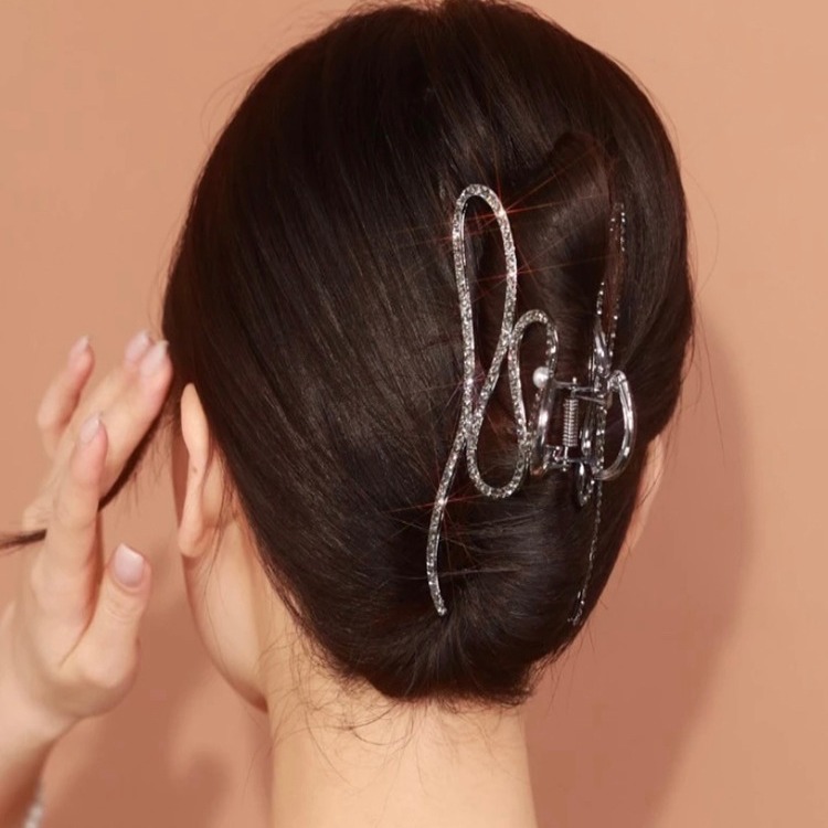 Premium geometric minimalist hair clip, large size hair clip for thick hair volume, back of head influencer hair clip, shark clip hair claw - 4
